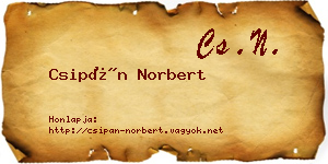 Csipán Norbert névjegykártya