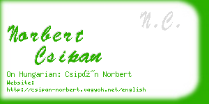norbert csipan business card
